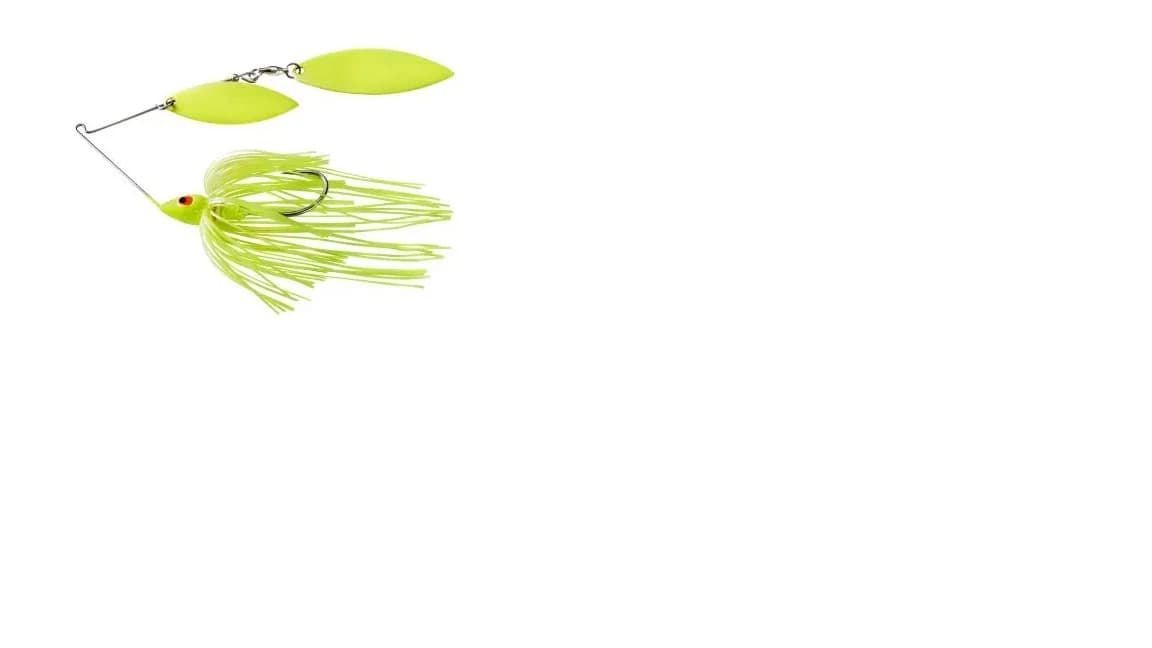 War Eagle Double Willow Spinnerbait — ½ oz, Chartreuse, Painted Frame