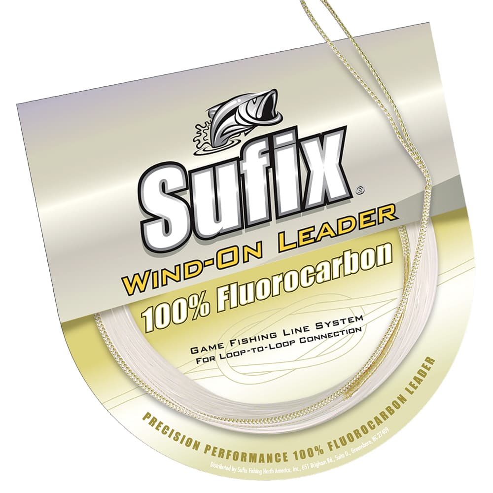 Sufix Wind-On Fluorocarbon Leader — 50 lb, 11 yd