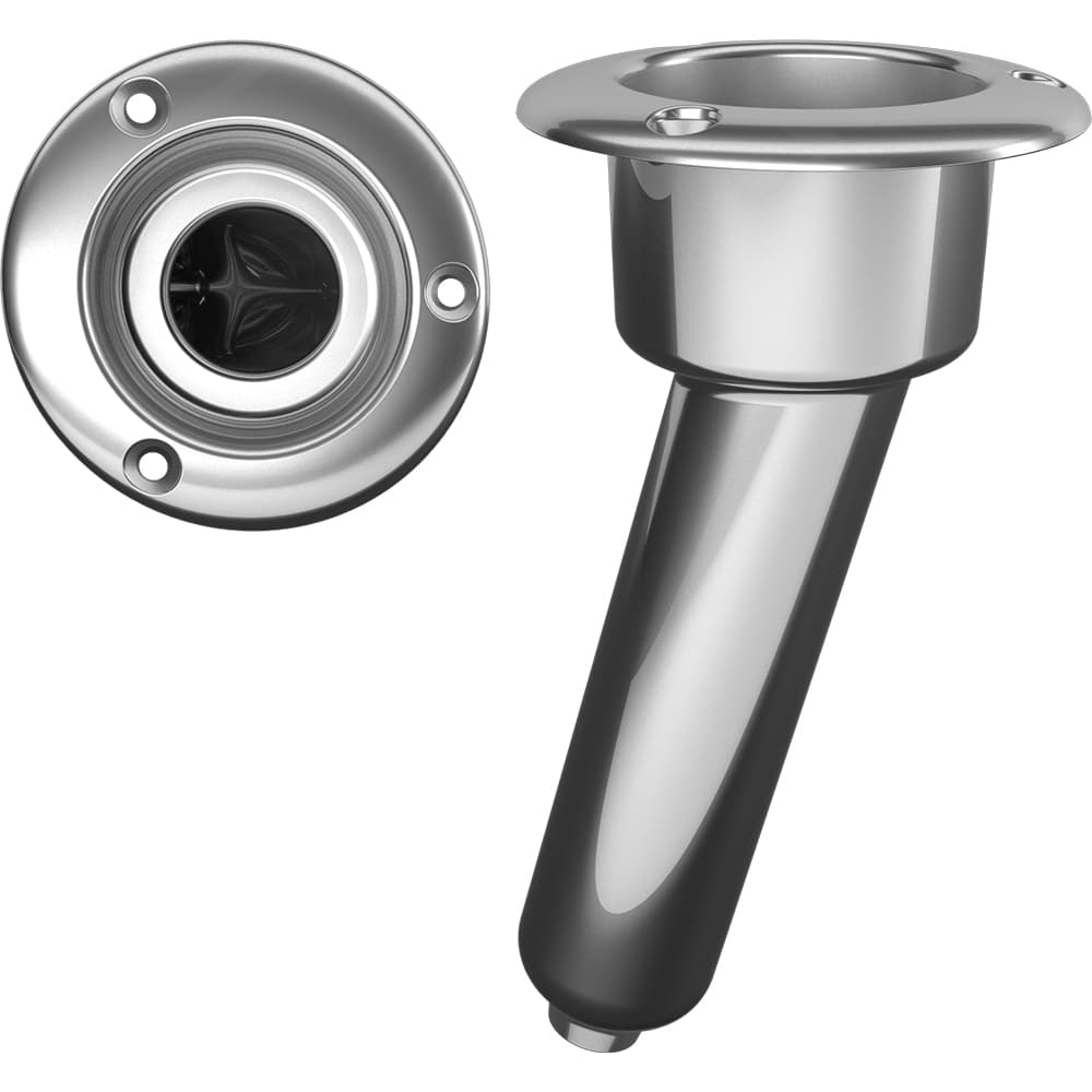 Mate Series 15° Rod & Cup Holder — 316 Stainless, Drained