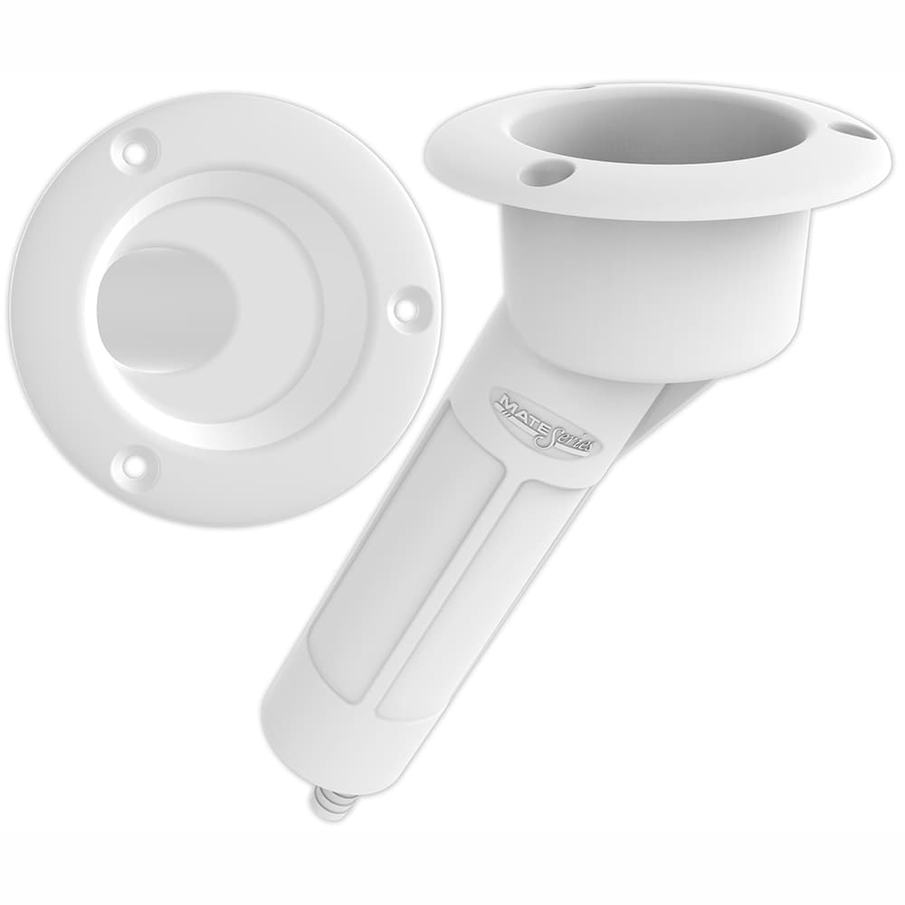 Mate Series 30° Rod & Cup Holder — Drained, White