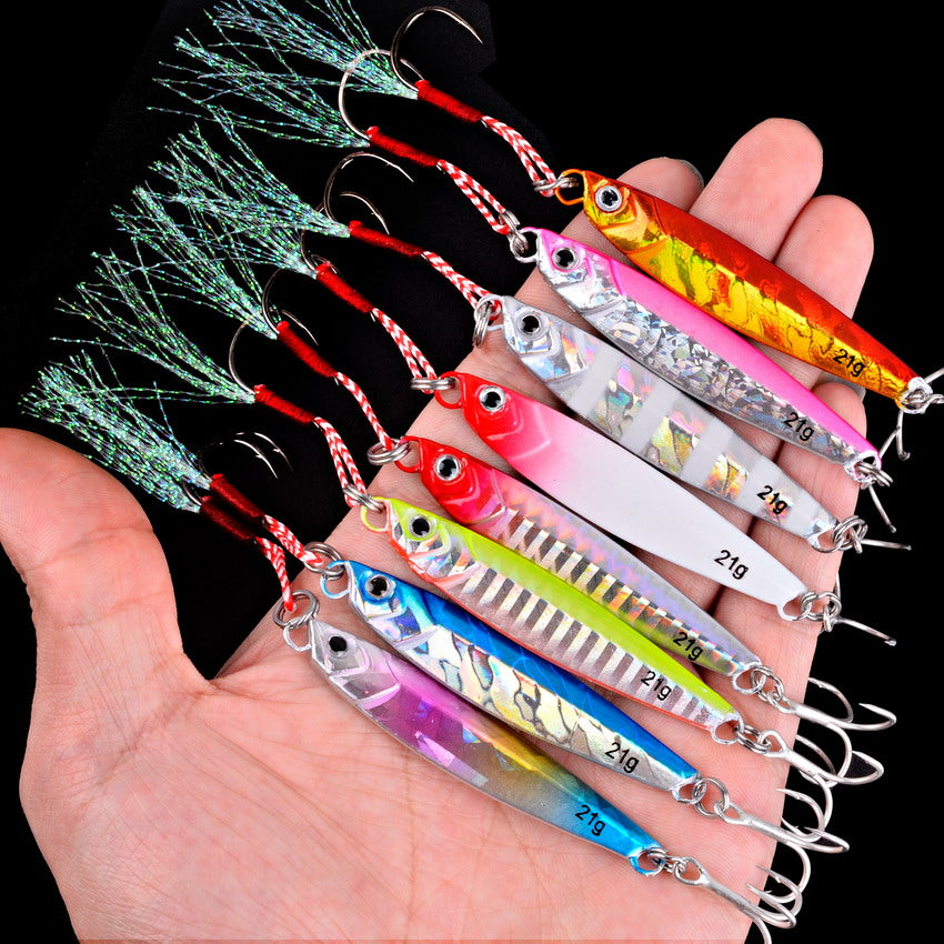 10-Piece Premium Saltwater Jig Lure Set - Lifelike Slow Action, Durable & Versatile Weights (21g, 28g, 40g)