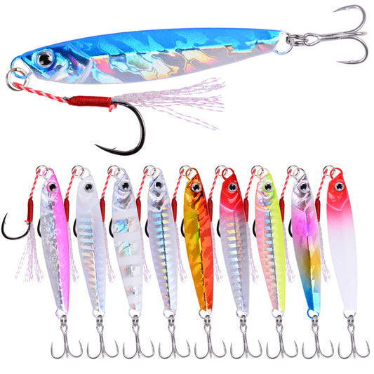 10-Piece Premium Saltwater Jig Lure Set - Lifelike Slow Action, Durable & Versatile Weights (21g, 28g, 40g)