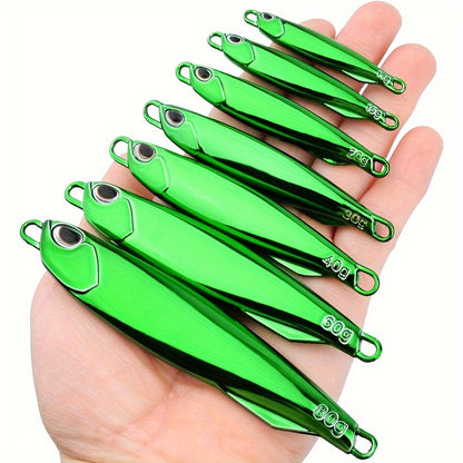 8pcs Metal Jig Fishing Lure Set - Zinc Alloy Hard Baits for Redfish, Bass, Muskie, Herring, Whiting, Snapper, Hairtail, Golden Perch, Redfin, Bonito, Salmon - Reflective Spoon Lures for Freshwater & Saltwater