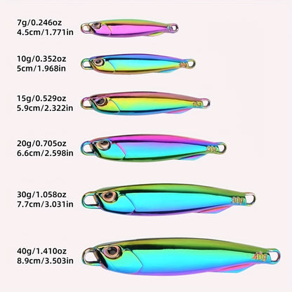 Colorful Metal Spoon Jigs with Hooks - Electroplated Fishing Lures for Freshwater and Saltwater Fishing - Available in 7g, 10g, 15g, 20g, 30g, and 40g - Essential Fishing Tackle Accessories