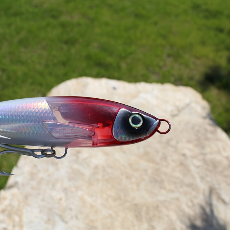 2024 Topwater Fishing Lures, Single Pack, 7.48inch 100g, Long Casting Surface Minnow with Realistic Design, ABS Material, Built-in Flash Blade, Dual Propeller System