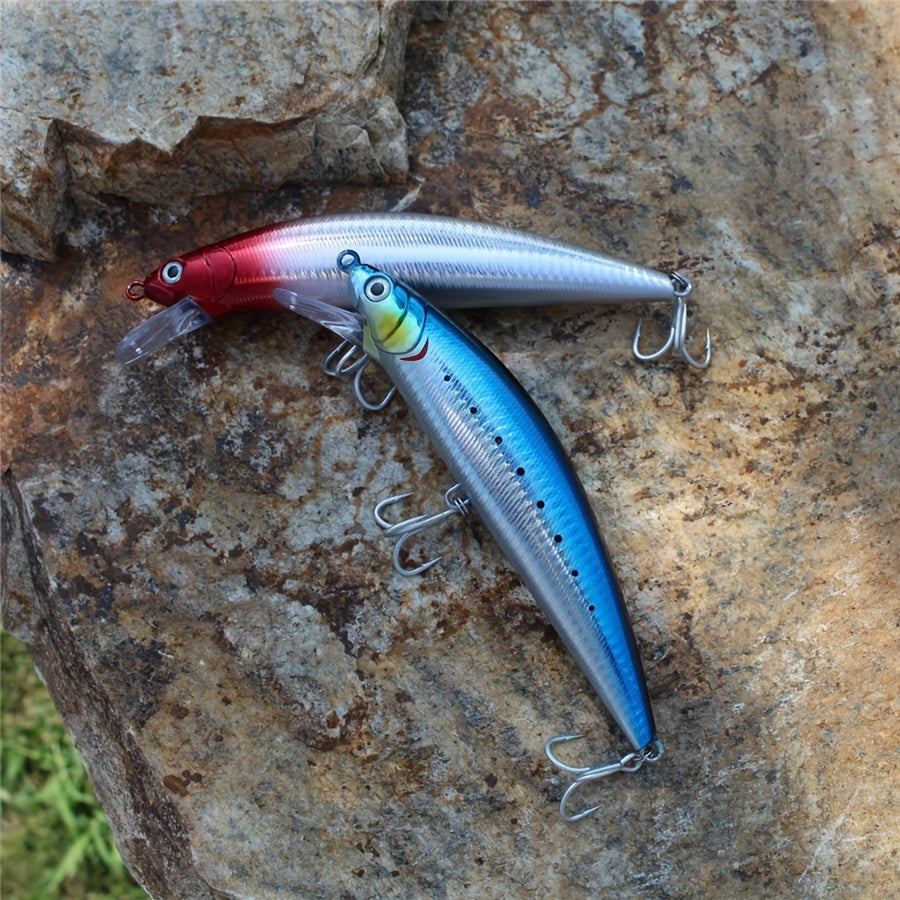 Premium Long-Cast Sinking Minnow Lure with 4X Reinforced Hooks - 6.69inch/80g, Bionic Bait for Freshwater & Saltwater Fishing