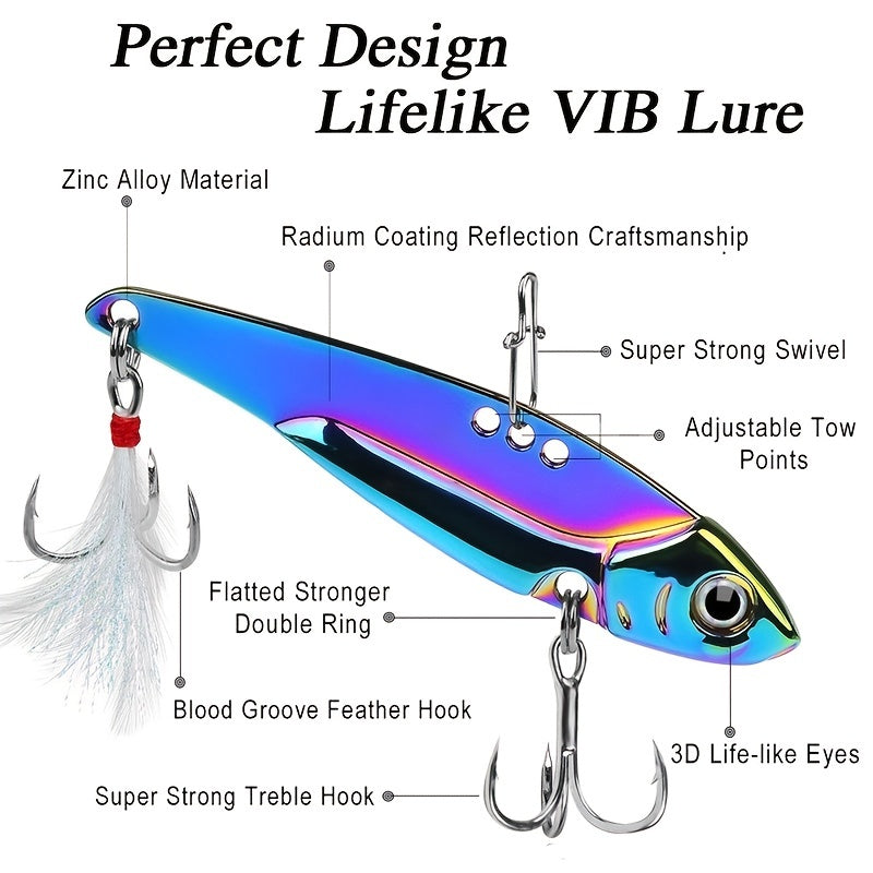 3D Fishing Lures with Reflective Coating - Premium Copper Alloy & Stainless Steel Construction for Successful Catches - Durable Sharp Hooks and Lifelike Appearance