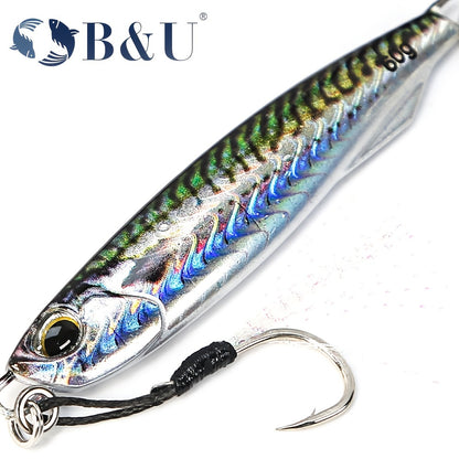 Ultimate Metal Cast Jig Spoon - Highly Realistic 3D Printed Saltwater Fishing Lure with Enhanced Durability, 30G/40G/60G Weight Options, and Artificial Bait Tackle for Increased Catch Rate