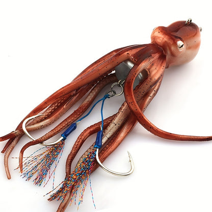 1pc Long Casting Simulation Artificial Octopus Lure - Life-Like Bionic Jigging Wobbler Bait with Realistic Swimming Action - Perfect for Offshore Fishing, 180g-300g/6.35oz-10.58oz Weight Range