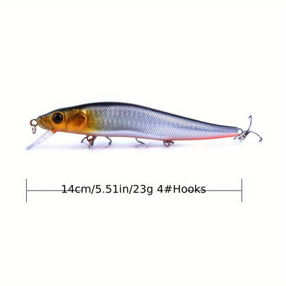 23g Large Minnow Fishing Lure - Long Cast, Slow Sinking, Durable ABS Hard Bait for Sea & Trolling