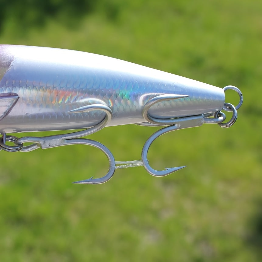 2024 Topwater Fishing Lures, Single Pack, 7.48inch 100g, Long Casting Surface Minnow with Realistic Design, ABS Material, Built-in Flash Blade, Dual Propeller System