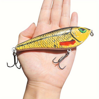 QQNAL Sinking Minnow Fishing Lure 40g, 5.04inch, ABS Deep Sea Hard Bait for Red Fish, Bass, Muskellunge, Catfish, Trout, Mackerel, Herring, Salmon, Snapper, and More, Lifelike Swim Action, Reflective Coating, Long Casting - 1