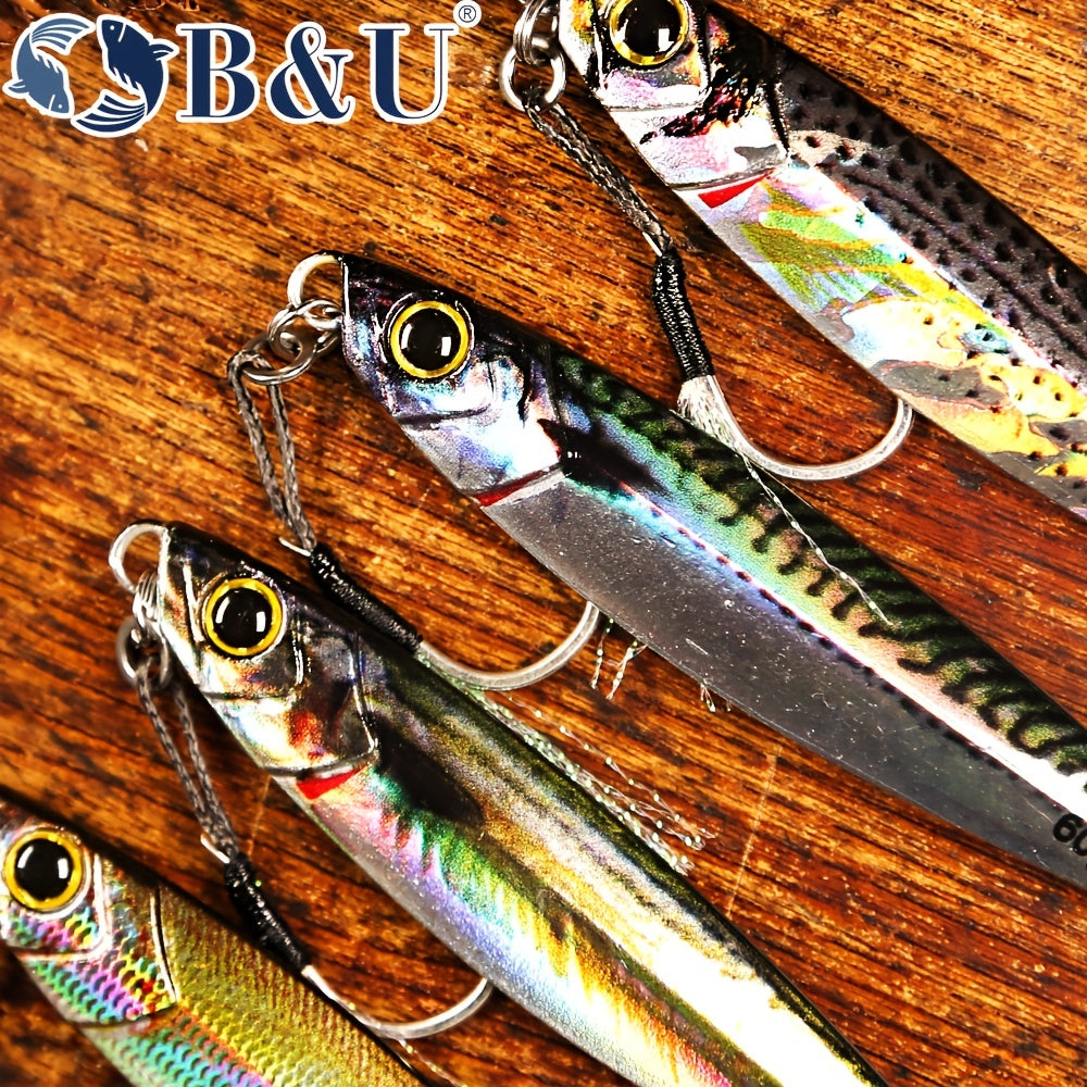 3D Metal Pencil Lure Bait - High-Quality Artificial Fishing Lure with Dual Sharp Hooks for Enhanced Catch Rate, Realistic Swimming Action, and Durable Construction for Outdoor Fishing Enthusiasts