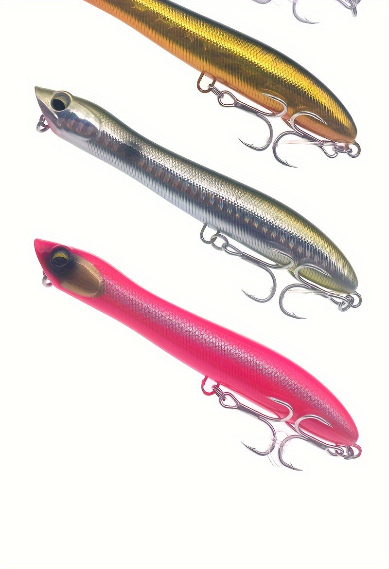 5PCS Topwater Popper Fishing Lures Set - Artificial Bait for Freshwater Saltwater with ABS and Carbon Steel Hooks