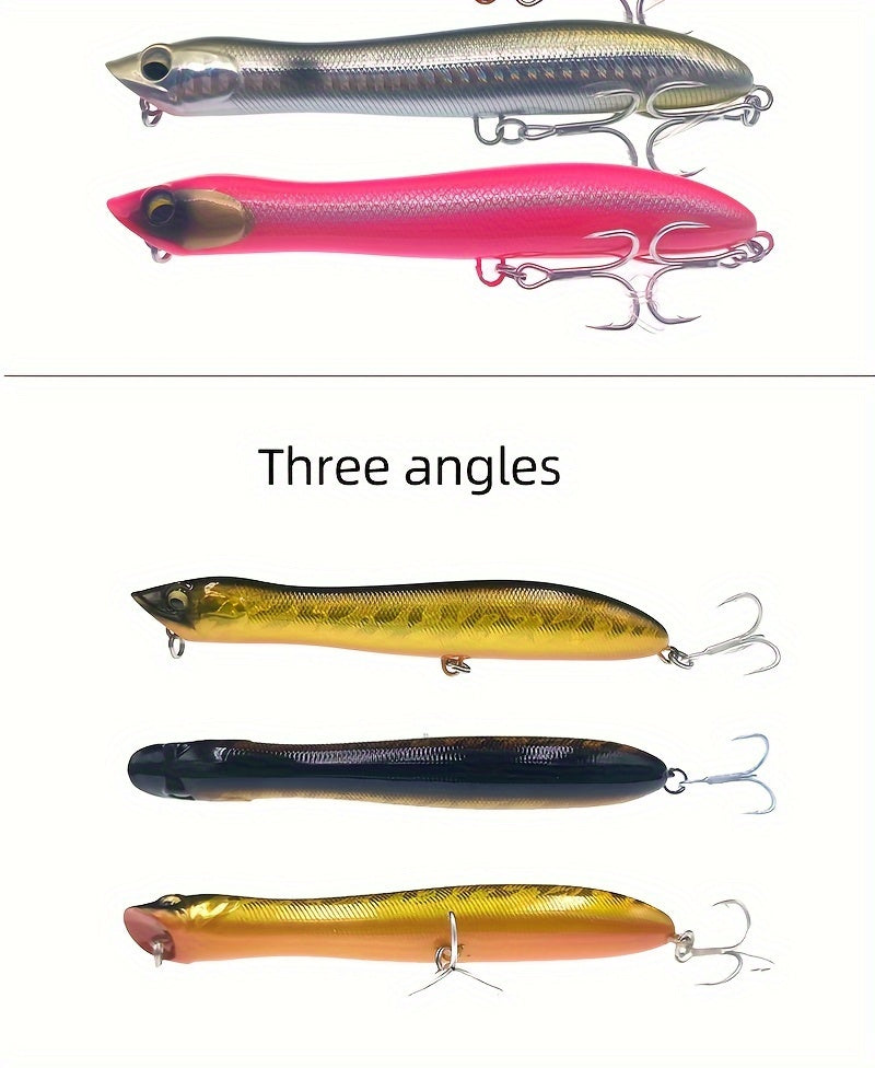 5PCS Topwater Popper Fishing Lures Set - Artificial Bait for Freshwater Saltwater with ABS and Carbon Steel Hooks