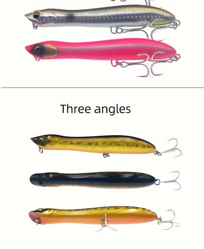 5PCS Topwater Popper Fishing Lures Set - Artificial Bait for Freshwater Saltwater with ABS and Carbon Steel Hooks