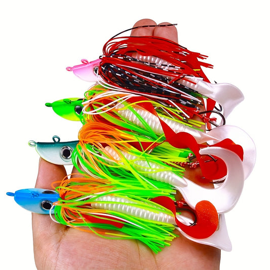 1pc 0.71oz Spinner Bait, Soft Fishing Lure, Fishing Tackle For Saltwater Freshwater, Bearded Buzzbait, Bucktail Saltwater Jigs