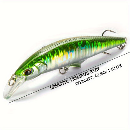 3pcs/box Giant Realistic Sinking Minnow Lure - Long Distance Casting, Lifelike Swimming Action, Durable Hard Bait for Perch, Bass, Trout Sea Fishing - Premium Sea Fishing Tackle for Anglers