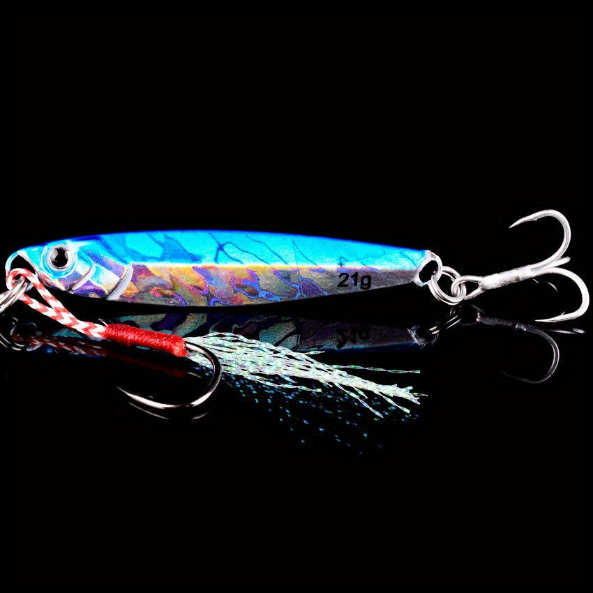 10-Piece Premium Saltwater Jig Lure Set - Lifelike Slow Action, Durable & Versatile Weights (21g, 28g, 40g)