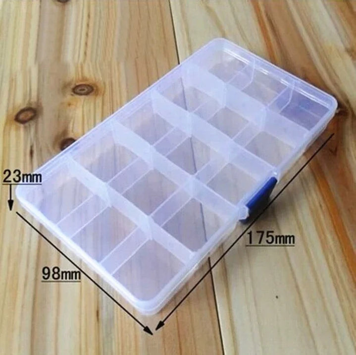 15 Slots Adjustable Plastic Fishing Lure Hook Tackle Box Storage Case Portable Tackle Multifunctional Organizer Fishing Boxes