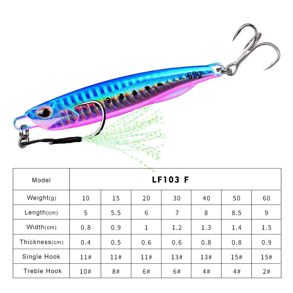 Hot Metal Jig Fishing Lure Weights 10g-60g Trolling Hard Bait Bass Fishing Bait Tackle Trout Jigging Lure Jigs Saltwater Lures