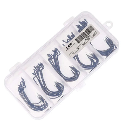 50pcs/ Box 5 Style Sea Fishing Box Mustad Offset Hook 2# 1# 1/0# 2/0# 3/0# Carp Snap Fish Big Hooks Tackles Fish Hook Sets