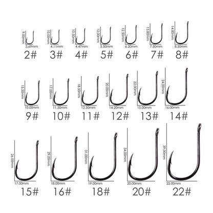 50pcs / 20pcs / Box Circle Carp Eyed Fishing Hook Size 2-22# Ring eye Japan Fishhooks Fishing Hooks Single Jig Fish Hook Tackle