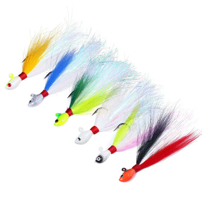 Inchiku Jig Head Sea Fishing Wobbler Bait Multicolor Trout Bass Jig Fishing Head Hook Fishing Bucktail Jig Fishing Accessories