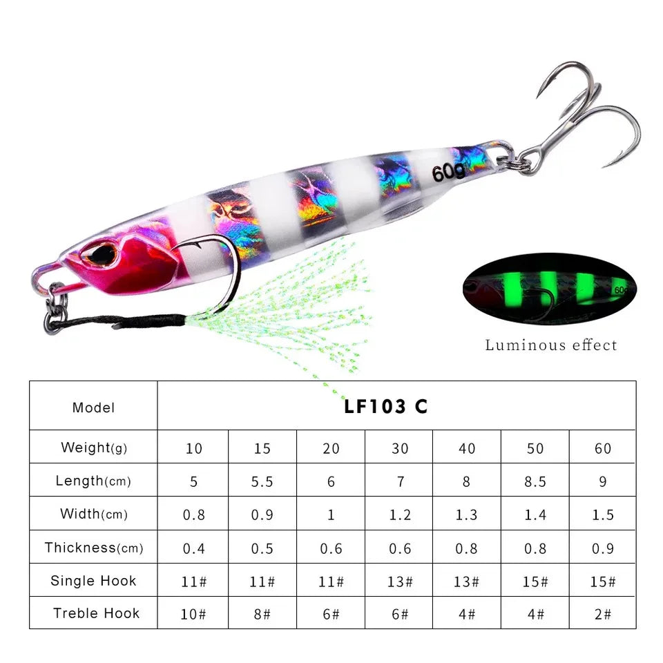 Hot Metal Jig Fishing Lure Weights 10g-60g Trolling Hard Bait Bass Fishing Bait Tackle Trout Jigging Lure Jigs Saltwater Lures