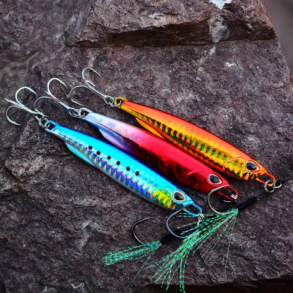 Hot Metal Jig Fishing Lure Weights 10g-60g Trolling Hard Bait Bass Fishing Bait Tackle Trout Jigging Lure Jigs Saltwater Lures