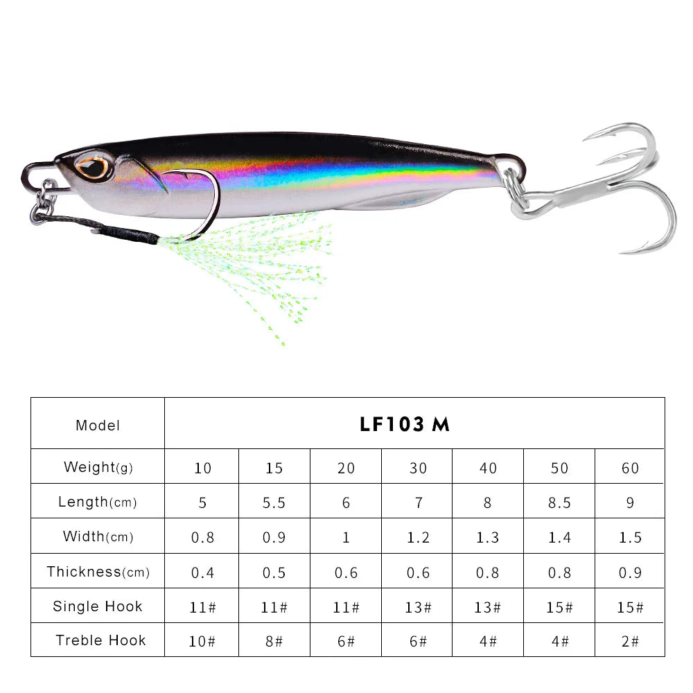 Hot Metal Jig Fishing Lure Weights 10g-60g Trolling Hard Bait Bass Fishing Bait Tackle Trout Jigging Lure Jigs Saltwater Lures