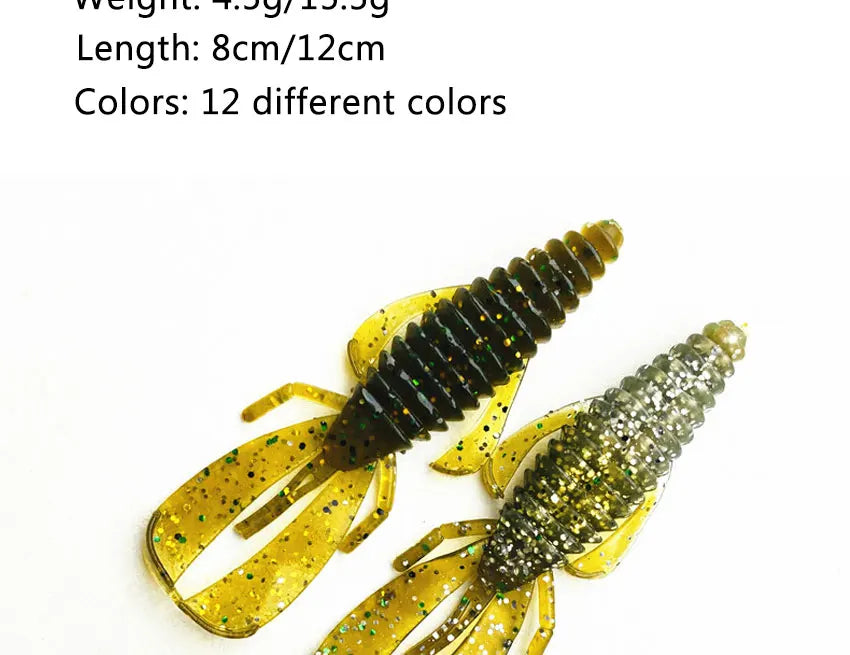 5pcs 10pcs 8cm 12cm soft bug shrimp craws worm lure baits ,silicone artificial shrimp prawn for bass perch pike lure bait