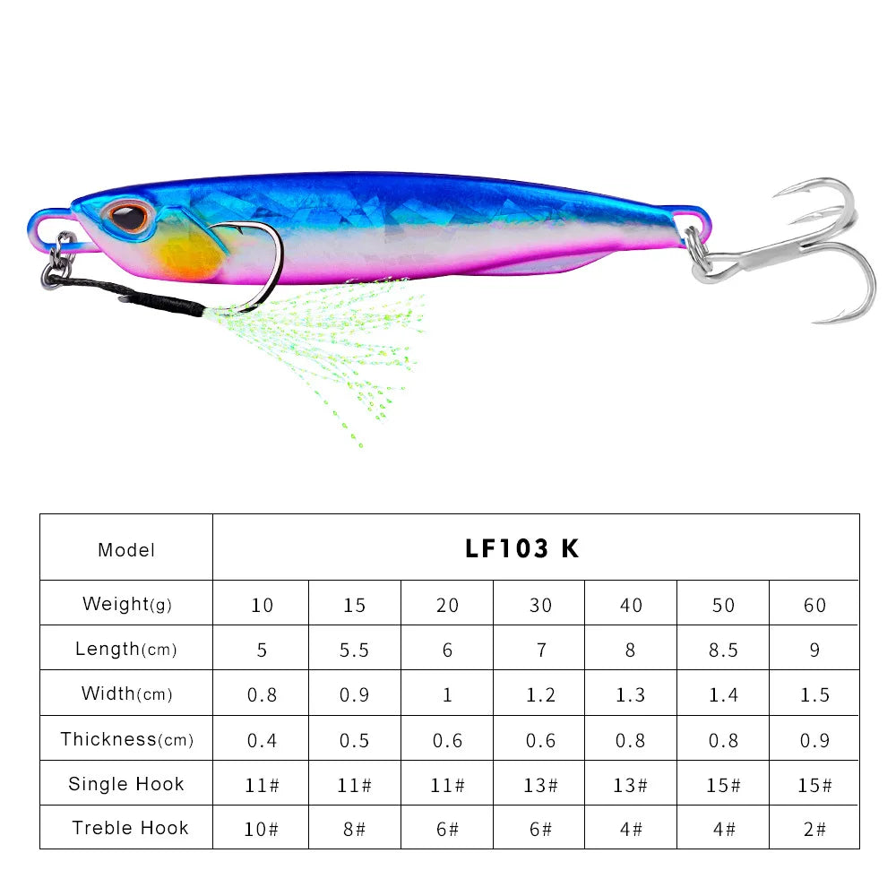 Hot Metal Jig Fishing Lure Weights 10g-60g Trolling Hard Bait Bass Fishing Bait Tackle Trout Jigging Lure Jigs Saltwater Lures