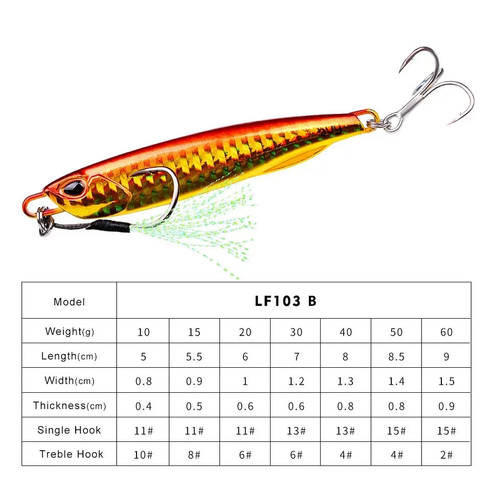 Hot Metal Jig Fishing Lure Weights 10g-60g Trolling Hard Bait Bass Fishing Bait Tackle Trout Jigging Lure Jigs Saltwater Lures