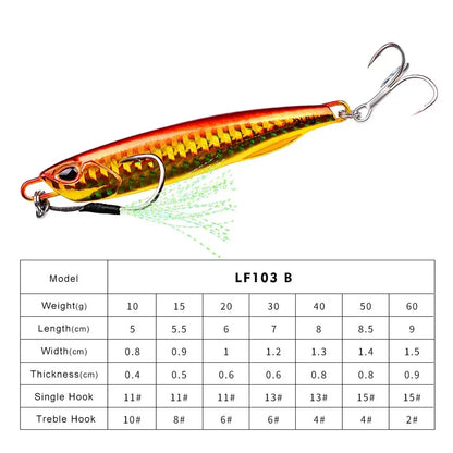 Hot Metal Jig Fishing Lure Weights 10g-60g Trolling Hard Bait Bass Fishing Bait Tackle Trout Jigging Lure Jigs Saltwater Lures