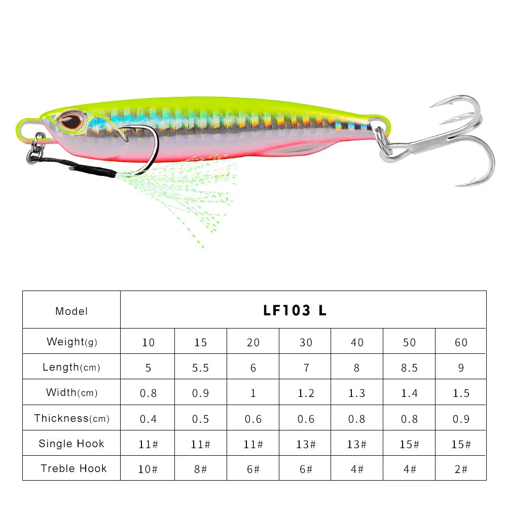 Hot Metal Jig Fishing Lure Weights 10g-60g Trolling Hard Bait Bass Fishing Bait Tackle Trout Jigging Lure Jigs Saltwater Lures