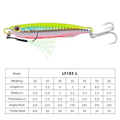 Hot Metal Jig Fishing Lure Weights 10g-60g Trolling Hard Bait Bass Fishing Bait Tackle Trout Jigging Lure Jigs Saltwater Lures