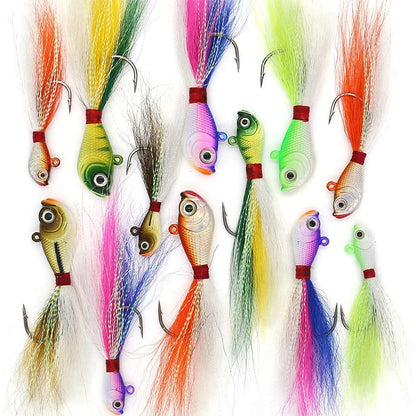 Inchiku Jig Head Sea Fishing Wobbler Bait Multicolor Trout Bass Jig Fishing Head Hook Fishing Bucktail Jig Fishing Accessories