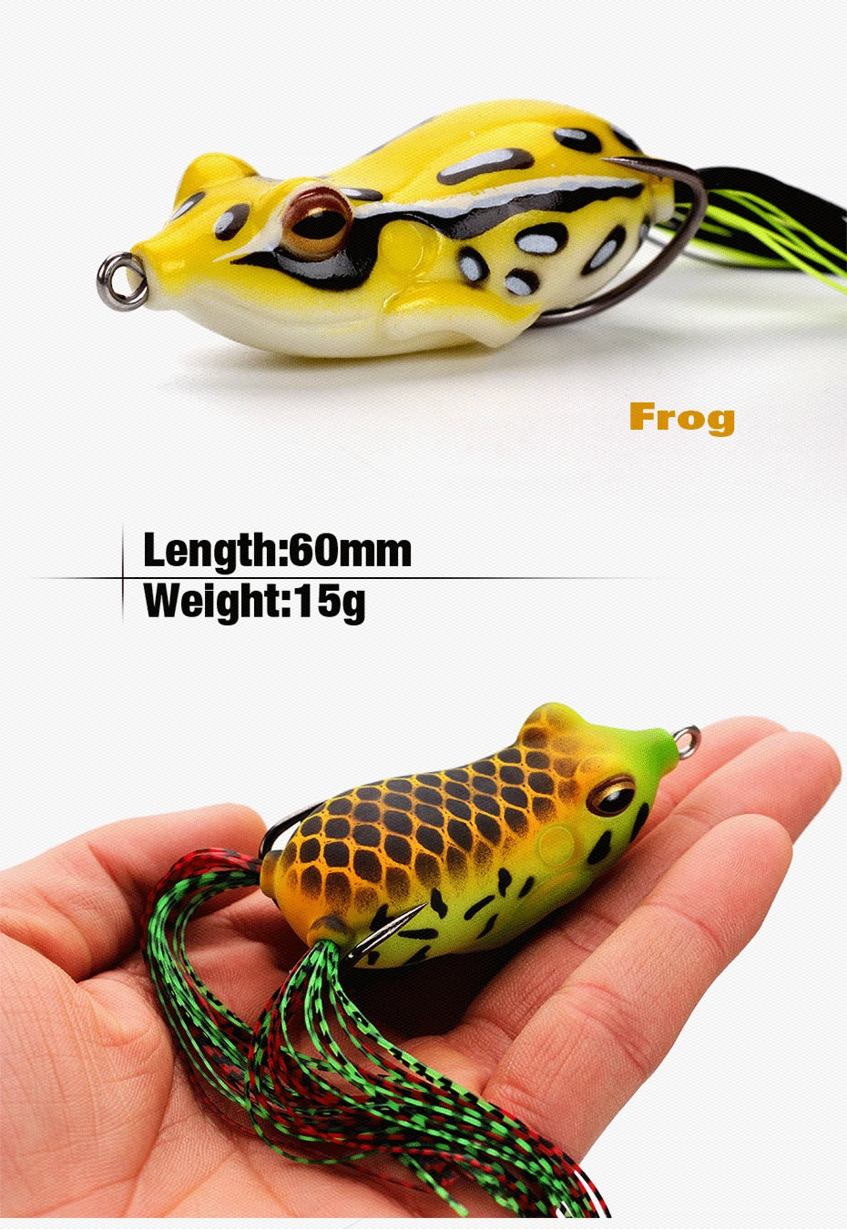 Banshee 15g 60mm BF01 Big size Top water fishing lure Natural painting soft bait hollow live life 3D frog