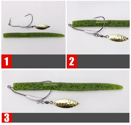 Fishing Maggots Worm Lure Add Salt Screw Thread Soft Bait Grub 13.5cm 10g Long Cast Artificial Lures Lot 4 Pieces Sale