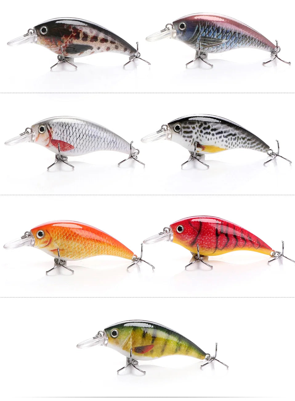 TREHOOK 6cm 10g Black Minnow Trout Fishing Baits Hard Floating Wobbler Crankbait Jerkbait Artificial Bass Trout Fishing Lure