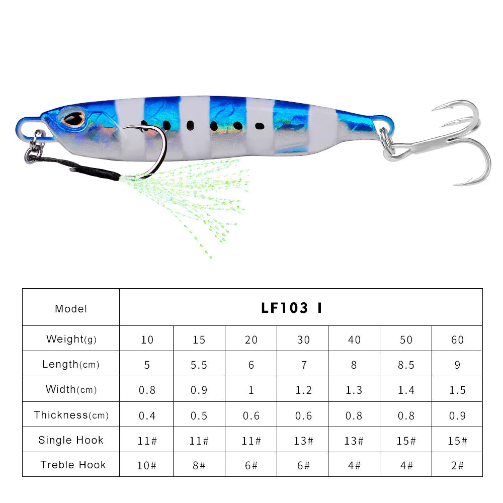 Hot Metal Jig Fishing Lure Weights 10g-60g Trolling Hard Bait Bass Fishing Bait Tackle Trout Jigging Lure Jigs Saltwater Lures