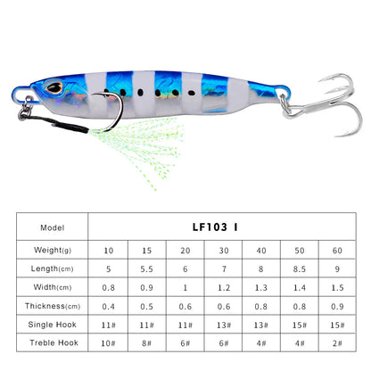 Hot Metal Jig Fishing Lure Weights 10g-60g Trolling Hard Bait Bass Fishing Bait Tackle Trout Jigging Lure Jigs Saltwater Lures