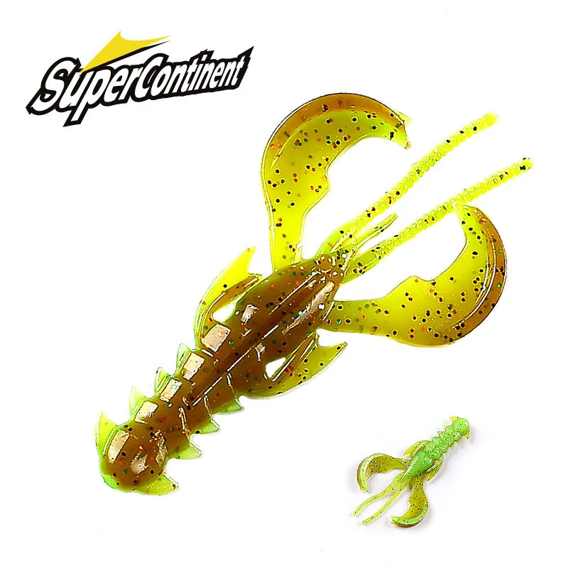 Supercontinent Crazy Lures 65mm/10pcs 40mm/20pcs Soft Lure Fishing Lures shrimp Lobster Soft Plastic Lure Fishing Lures