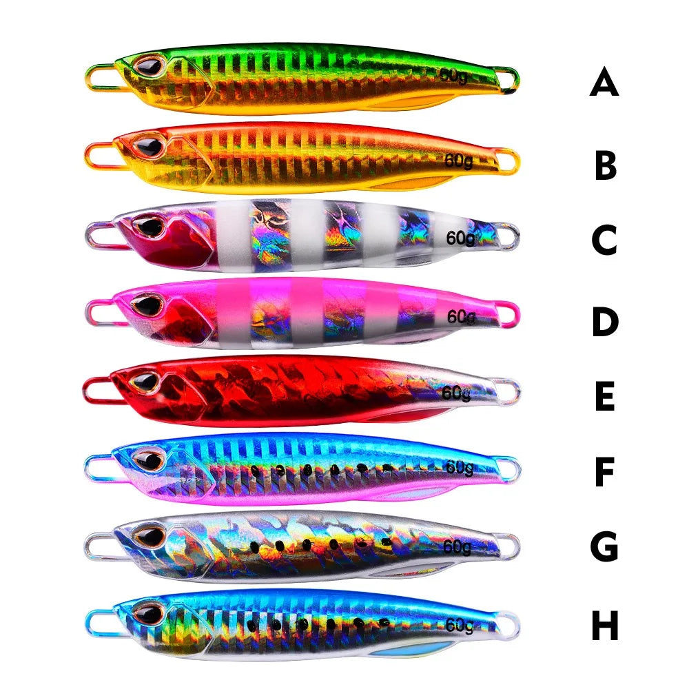 Hot Metal Jig Fishing Lure Weights 10g-60g Trolling Hard Bait Bass Fishing Bait Tackle Trout Jigging Lure Jigs Saltwater Lures