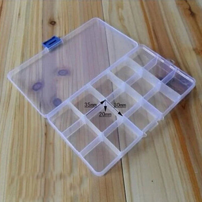 15 Slots Adjustable Plastic Fishing Lure Hook Tackle Box Storage Case Portable Tackle Multifunctional Organizer Fishing Boxes