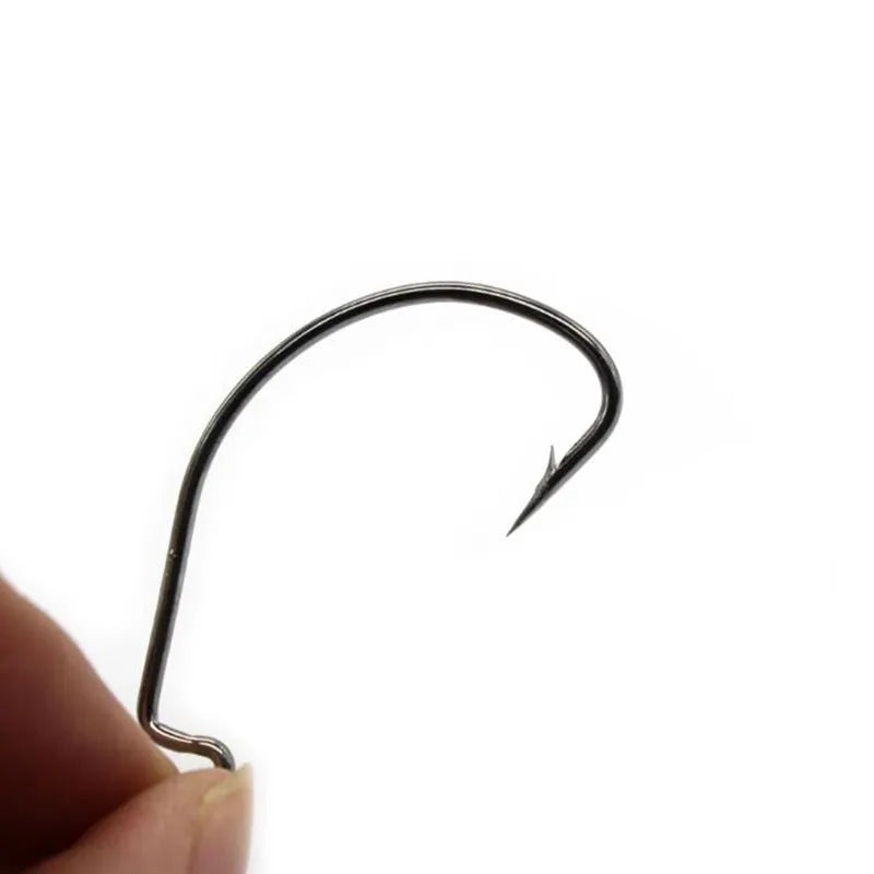 50pcs/ Box 5 Style Sea Fishing Box Mustad Offset Hook 2# 1# 1/0# 2/0# 3/0# Carp Snap Fish Big Hooks Tackles Fish Hook Sets