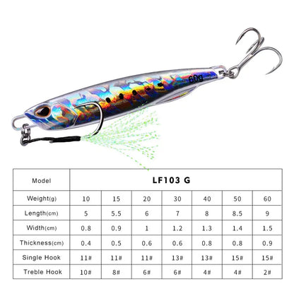 Hot Metal Jig Fishing Lure Weights 10g-60g Trolling Hard Bait Bass Fishing Bait Tackle Trout Jigging Lure Jigs Saltwater Lures