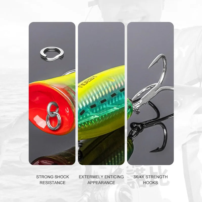 Noeby 12cm43g 16cm78g 20cm154g Big game Popper Fishing Lures Topwater Wobbler Artificial Hard Bait for GT Saltwater Fishing Lure