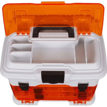 Flambeau Outdoors. T4P Pro Multi Loader, Fishing Tackle Box, White, Orange, 33.5 inches long, Plastic